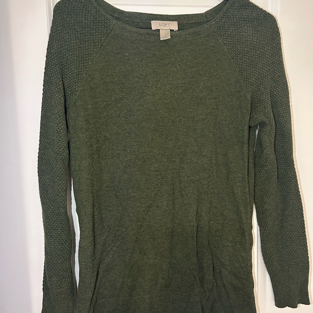 LOFT Olive Crew Neck Sweater